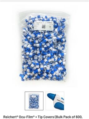 Reichert Ocu-Film Tip Covers in Blue & White Tono pen